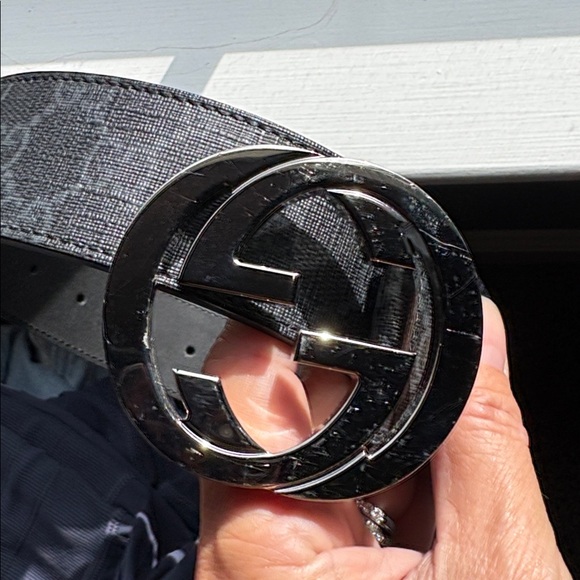 Gucci GG belt with interlocking buckle - black. Sz 34/85. Worn 1x!!! - Picture 9 of 10